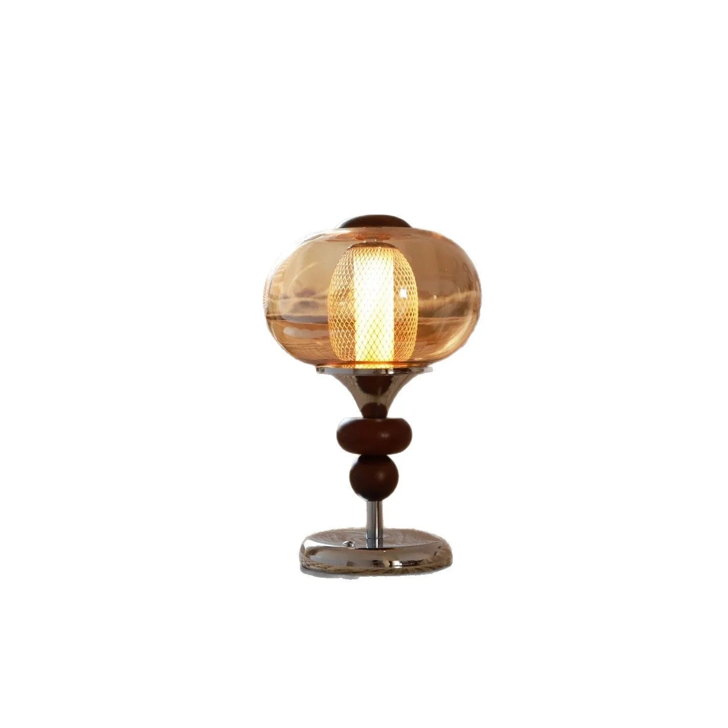 Zhonggu solid wood rechargeable palace table lamp with touch switch, 16x28cm, three colour dimmable light, retro style
