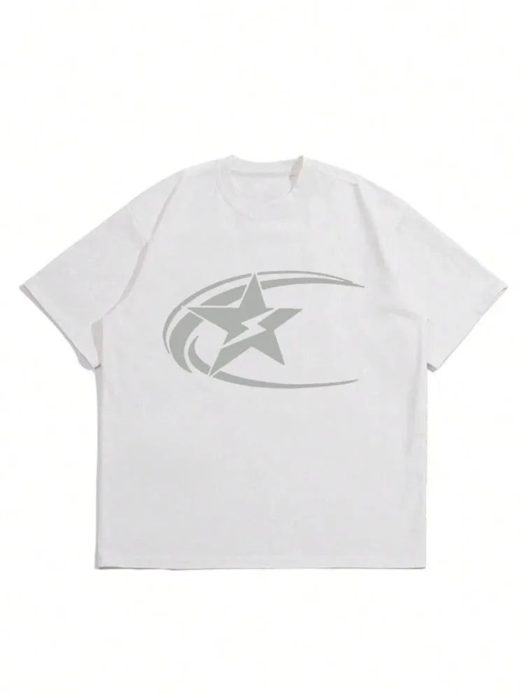 Men's pure cotton short sleeve t-shirt in a solid colour with Japanese retro style