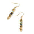 Titanium steel geometric dangle earrings in European and American retro style with 18K purity
