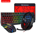 Thunder Wolf gaming keyboard and mouse set with luminous keyboard, optical mouse, headset and large mouse pad