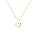 925 sterling silver hollow heart necklace in white gold finish on regular chain for women fashion OL style