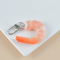 PVC simulation seafood shrimp keychain with 1.5cm thickness on white background