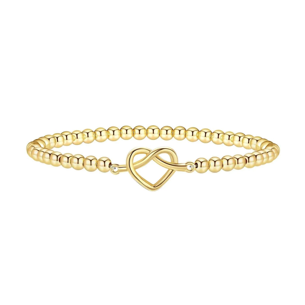Adjustable stainless steel beaded bracelet with geometric round beads and sliding clasp