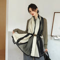 Polyester vintage print scarf in mid-length design for autumn travel warmth