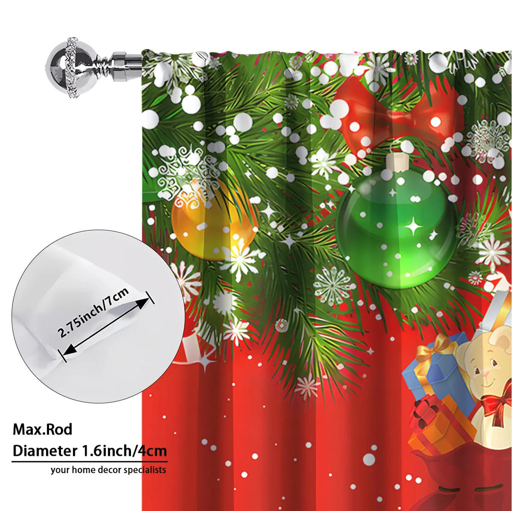 3D digital printed Christmas curtains in polyester with sunshade function and modern design