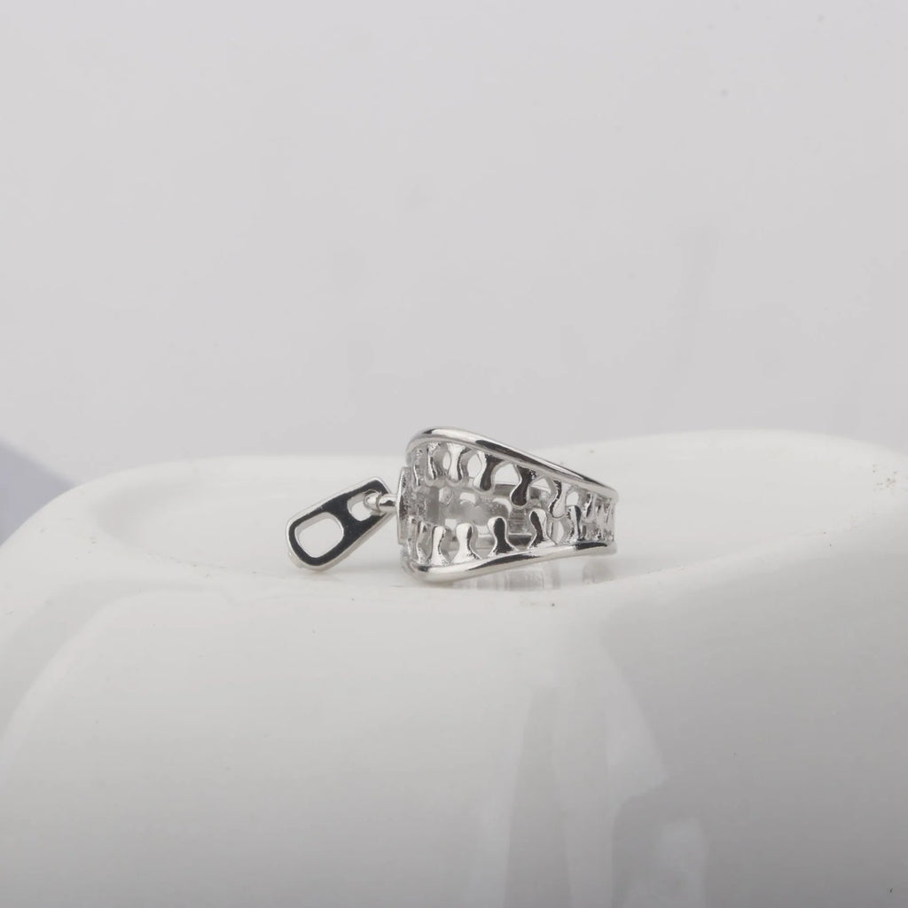 Copper geometry ear clip earrings with zipper design lines ES862 colour
