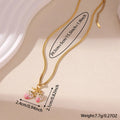 Stainless steel necklace with a strawberry fruit pendant in red or white gradient colour