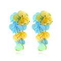 Handmade string bead flower earrings in colourful, rose and purple European American style designs