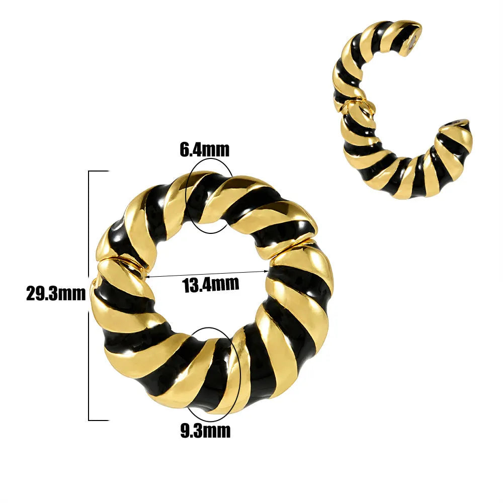 Fashion stainless steel shaped pattern earrings with totem design and electroplated finish