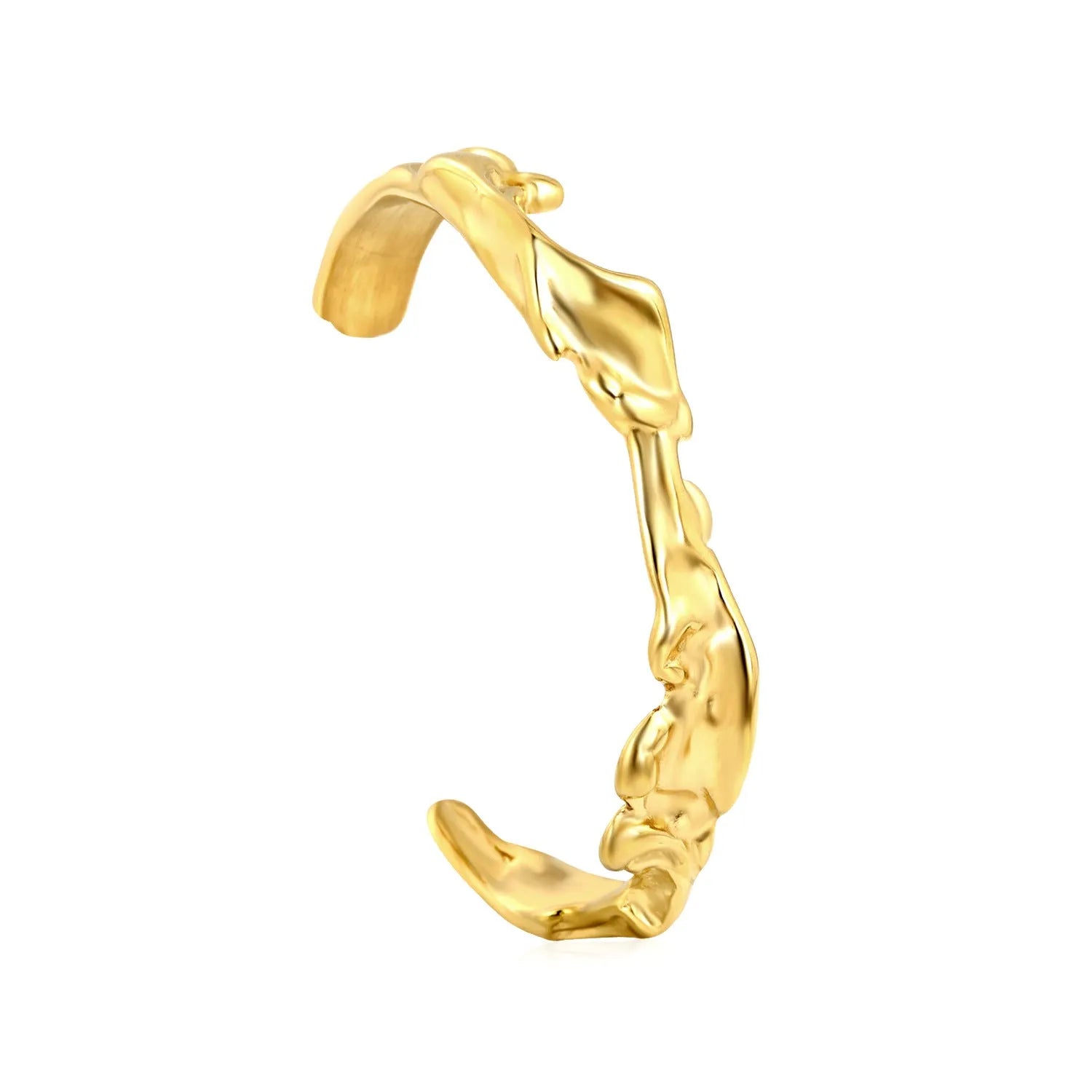 Stainless steel European and American style luxe bracelet on a wrist, showing advanced metallic finish.