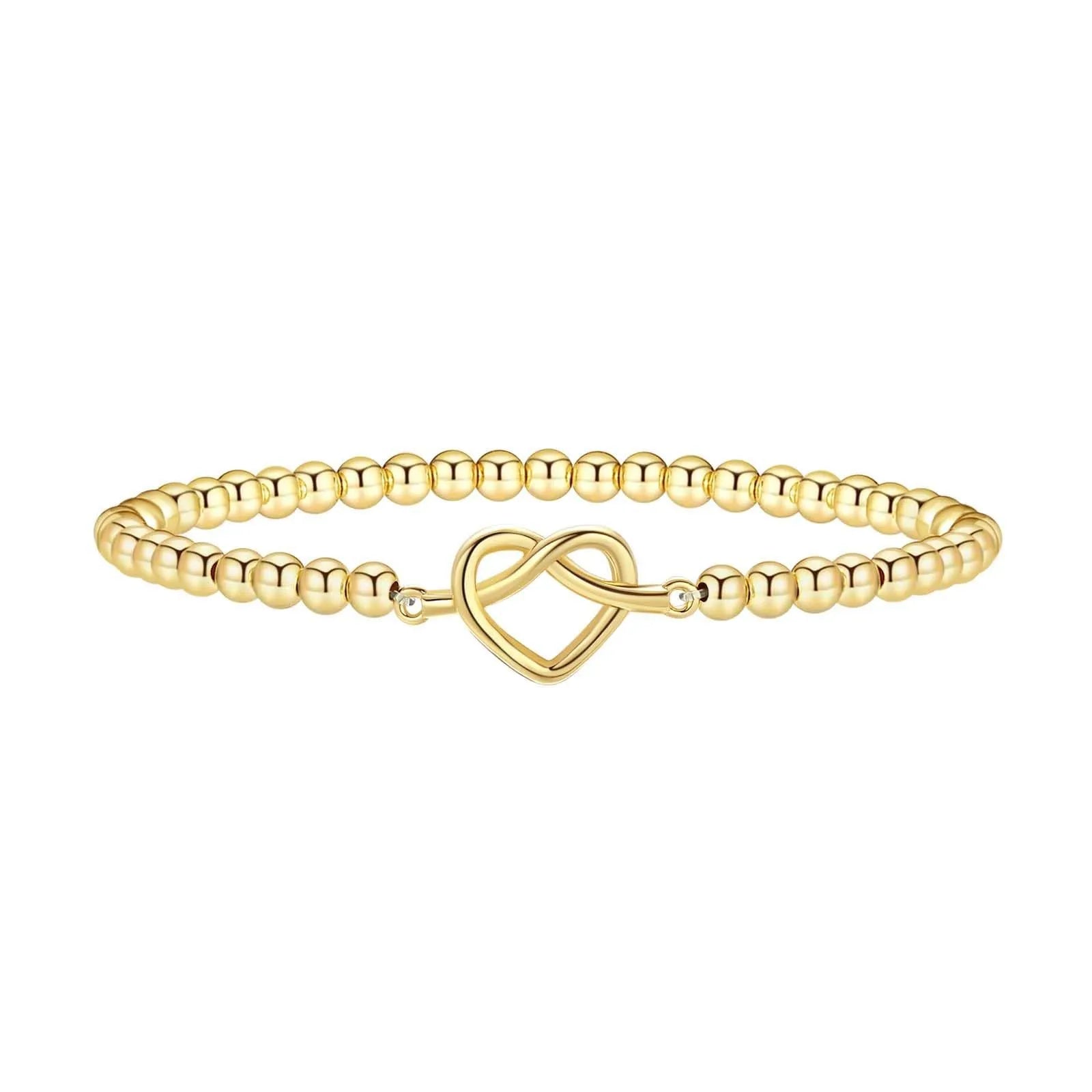 Adjustable stainless steel beaded bracelet with geometric round beads and sliding clasp