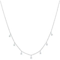 Gentle drop-shaped artificial zircon necklace on O-shaped chain with triangular design elements