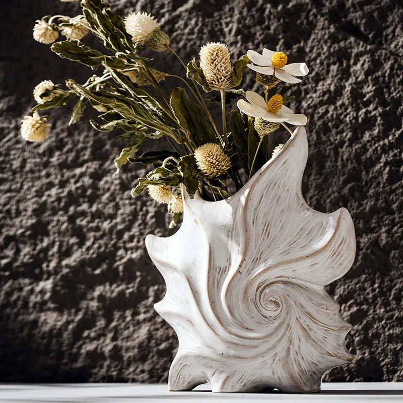 French art ceramic vase with coloured glaze finish in retro creative European style design