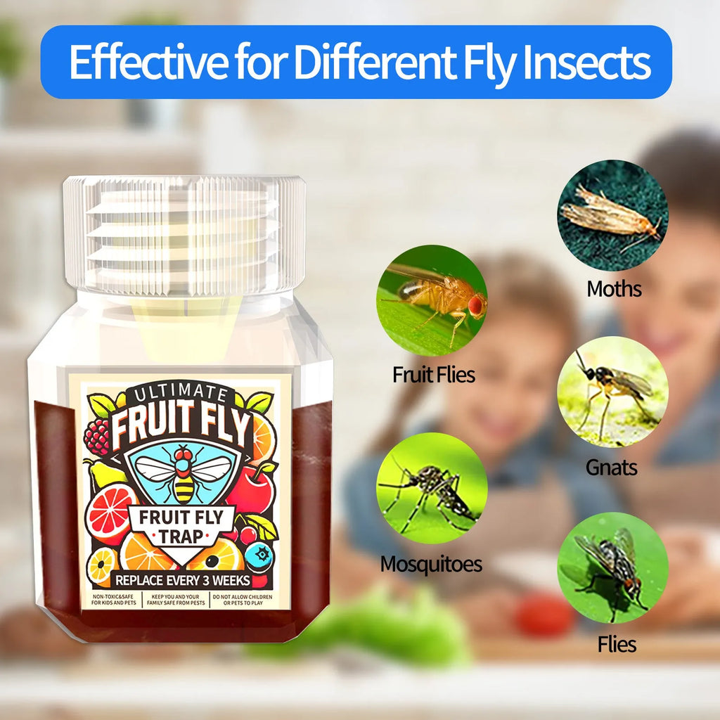 Fruit fly bait liquid bottle for indoor insect traps with multiple specification options