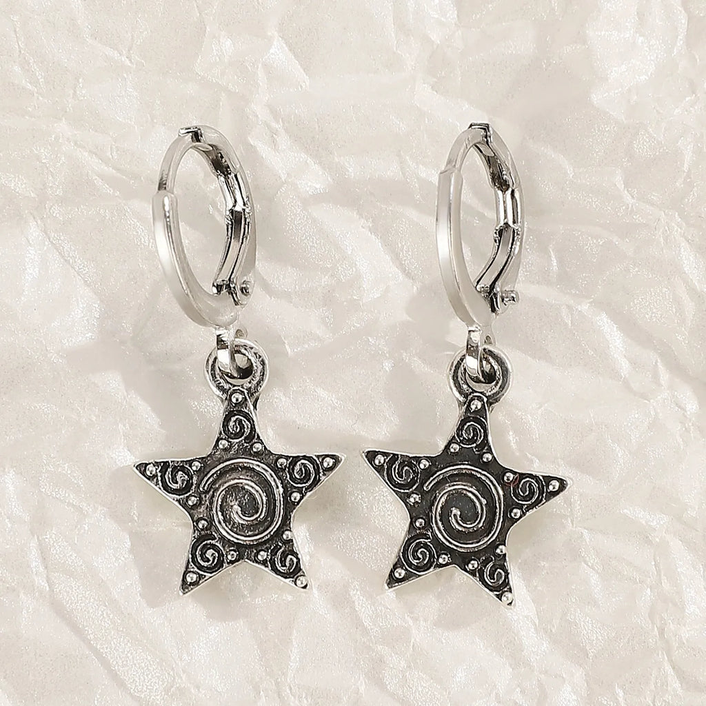 Women's alloy cross crystal earrings in five colour options with geometric and animal Zodiac designs