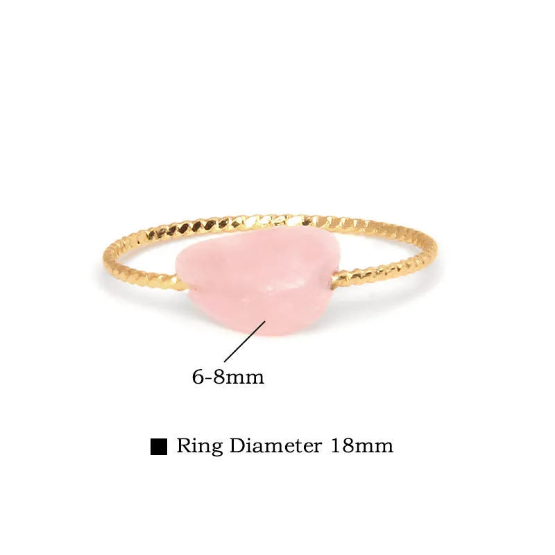 Women's geometric agate ring with angular design in various colour options