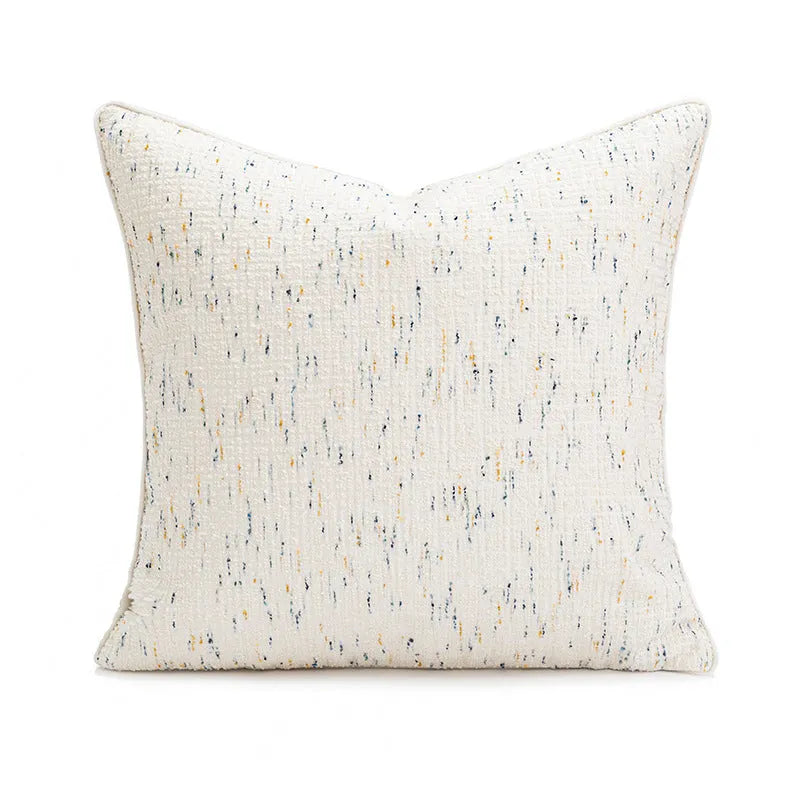 Solid colour sofa cushion pillow on a chair, showing artificial line edge pressing detail.
