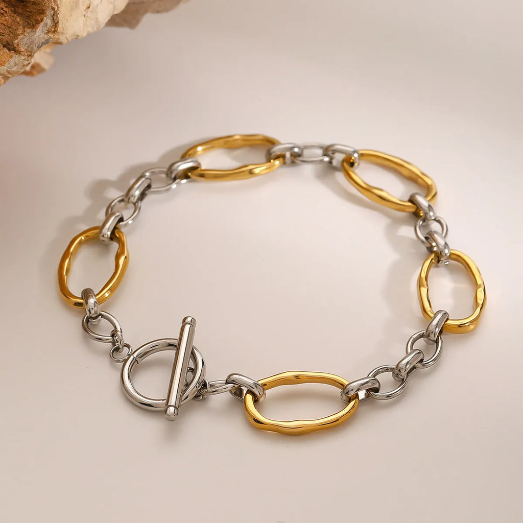 Women's stainless steel geometric line bracelet colour matching JDB2410026PS Ins style