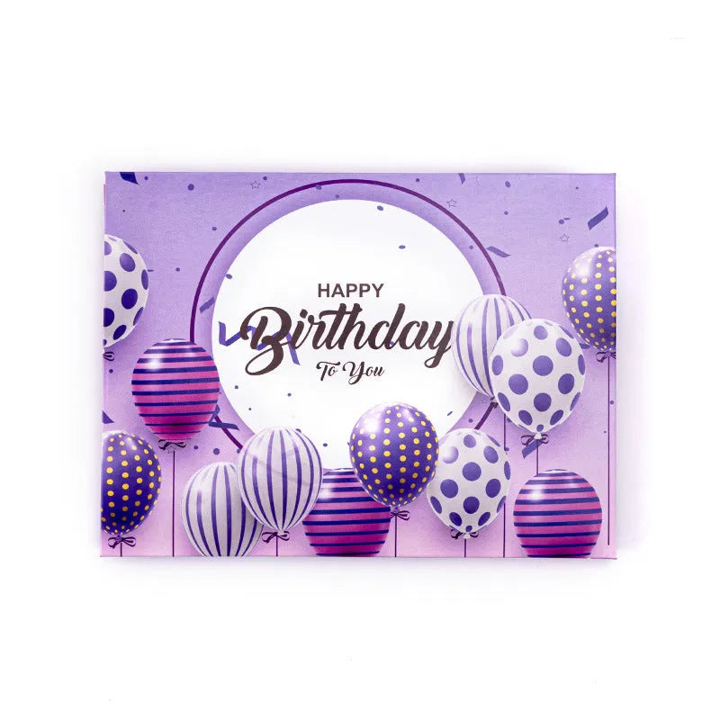 Chinese ink style 3D greeting card with folded cake design and light music element