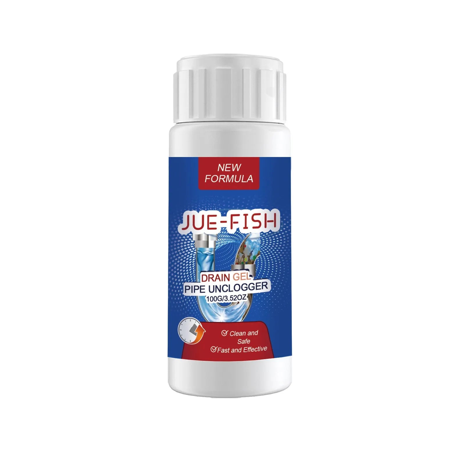 100g granular pipe dredge agent in compact packaging for kitchen and bathroom drain cleaning