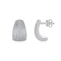 Geometric women's ear studs with moissanite stones in S925 sterling silver settings