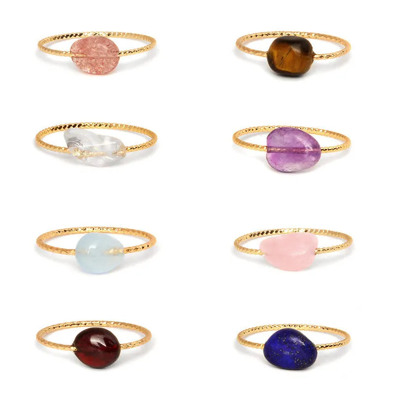 Women's geometric agate ring with angular design in various colour options