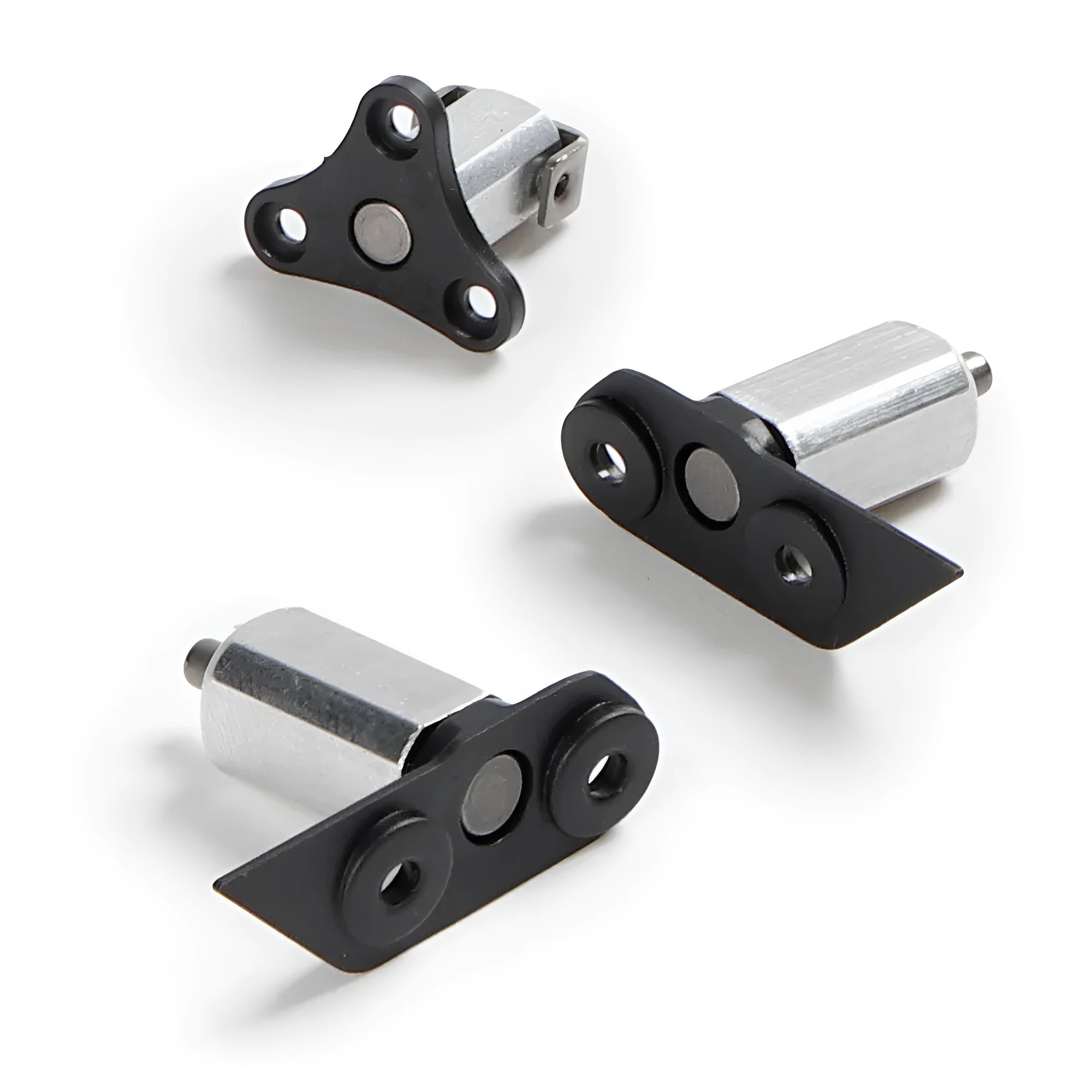 Metal drone motor rotating shaft front and rear arm replacement part on white background