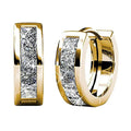 A pair of geometric quadrilateral earrings for women in a gold or silver metal finish.