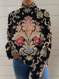 Black line colourway turtleneck sweater with 3D printed pattern in loose fit design