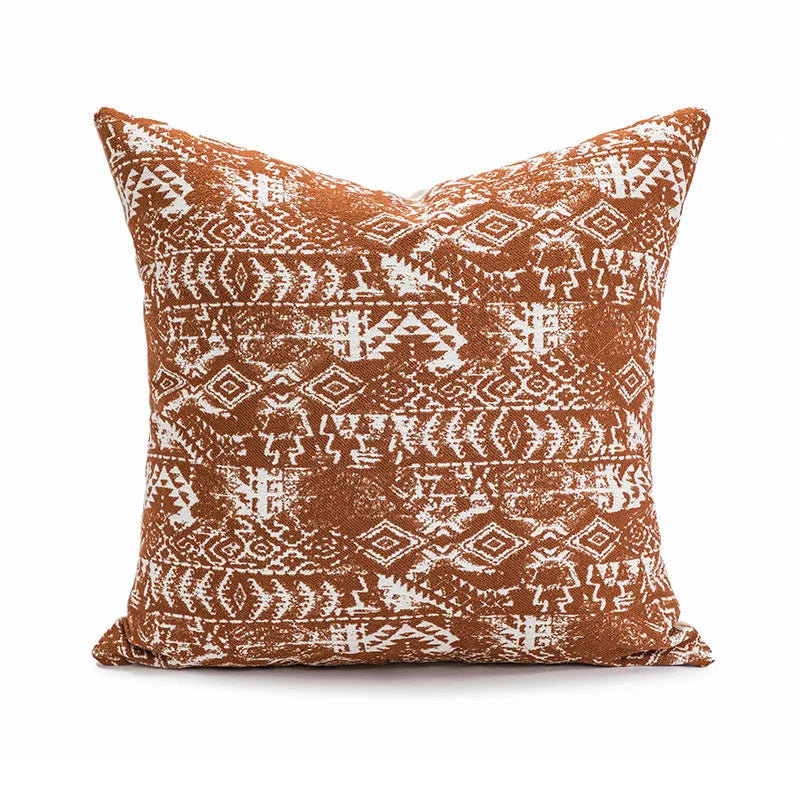 Solid colour sofa cushion pillow on a chair, showing artificial line edge pressing detail.