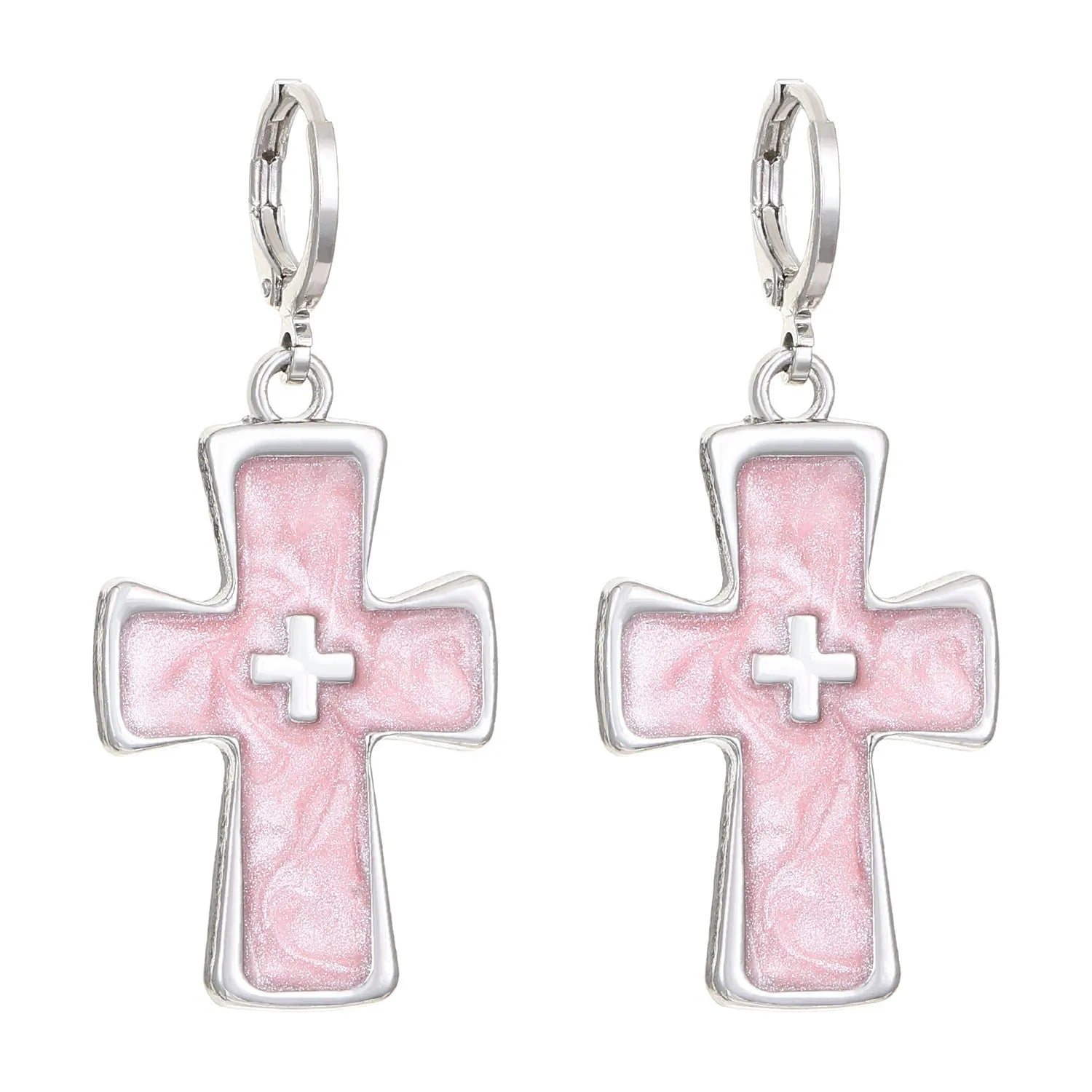 Women's alloy cross crystal earrings in five colour options with geometric and animal Zodiac designs