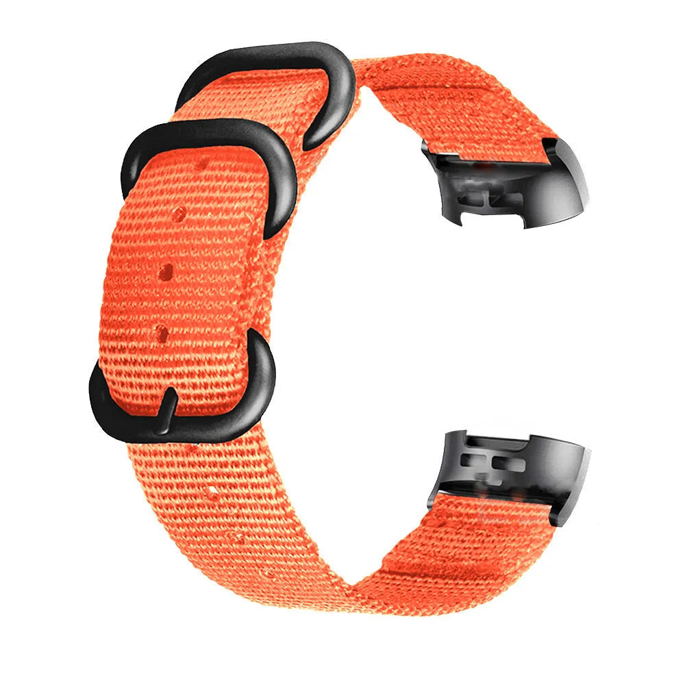 Fitbit Charge nylon replacement strap with three-ring buckle in multiple colour options