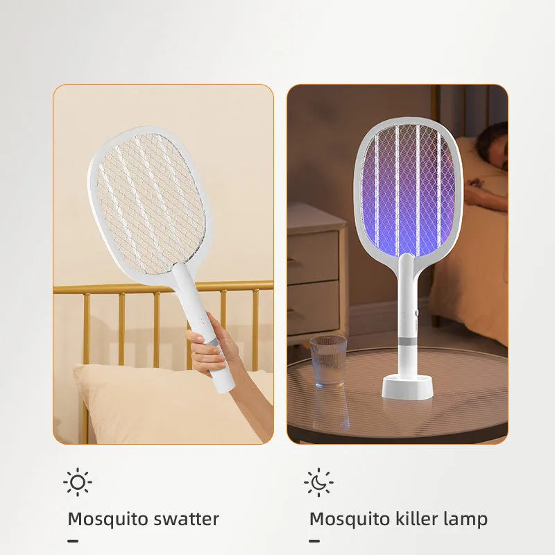 Rechargeable electric mosquito swatter with ABS plastic shell in household setting