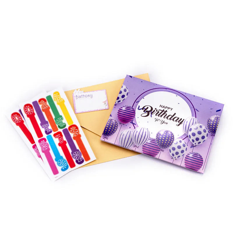 Chinese ink style 3D greeting card with folded cake design and light music element