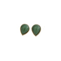 New Chinese style women's earrings copper water drop Hetian jade ear studs white gold finish