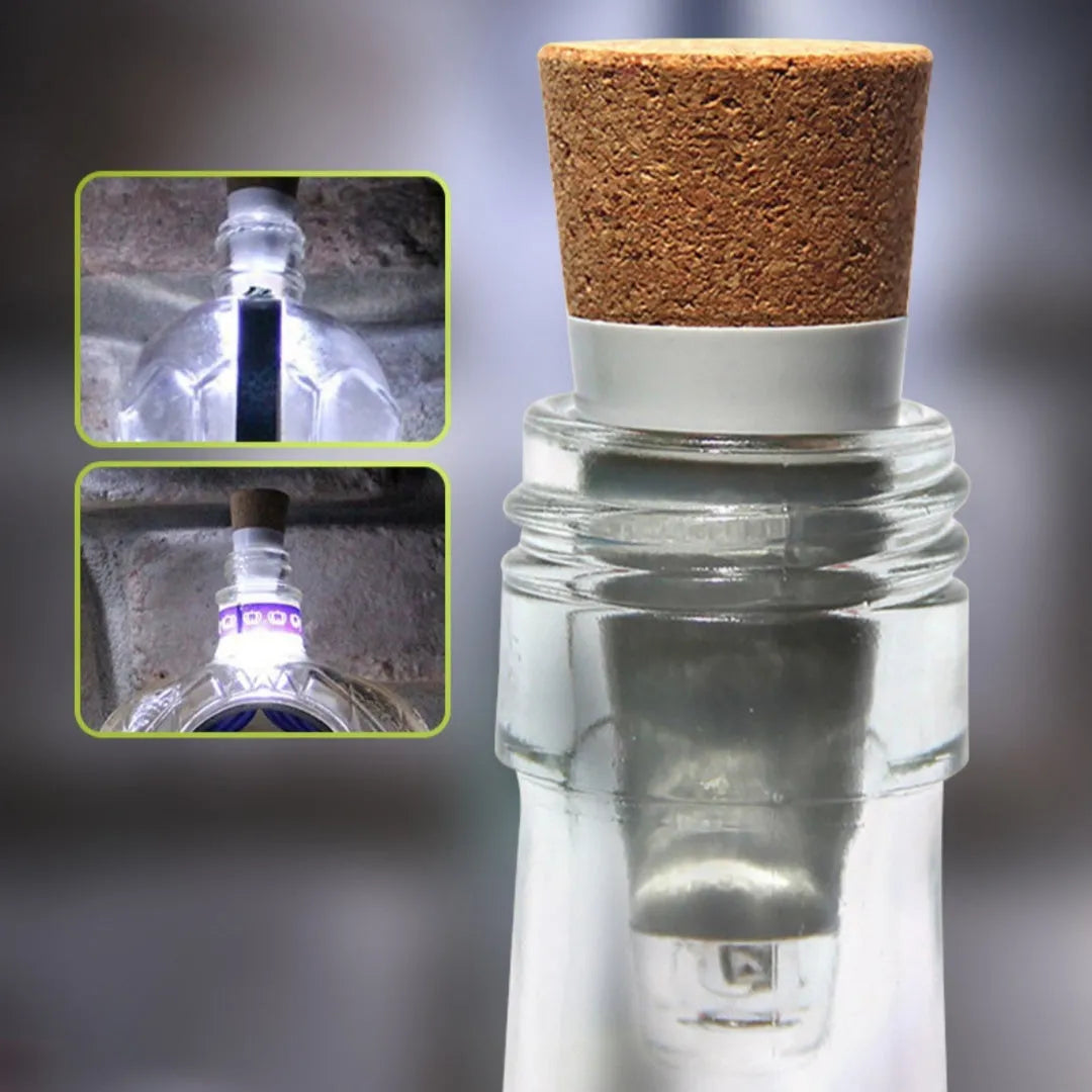 Rechargeable LED luminous bottle cap light for holiday decoration