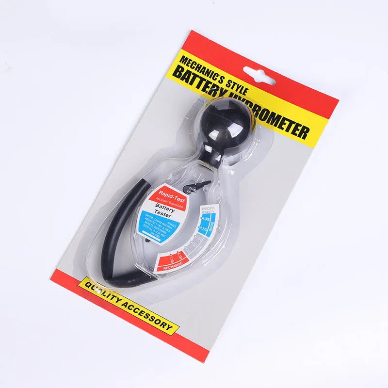 Battery hydrometer densitometer with suction tube for lead acid electrolyte testing