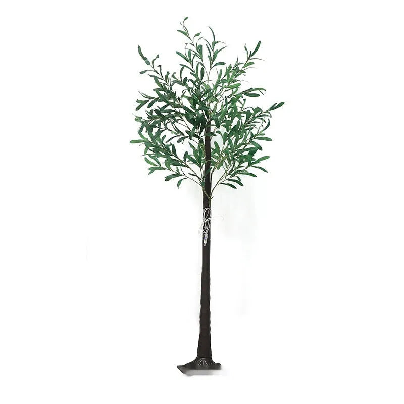 1.8 metre tall simulation olive leaf tree with warm USB-powered LED lights for courtyard decoration