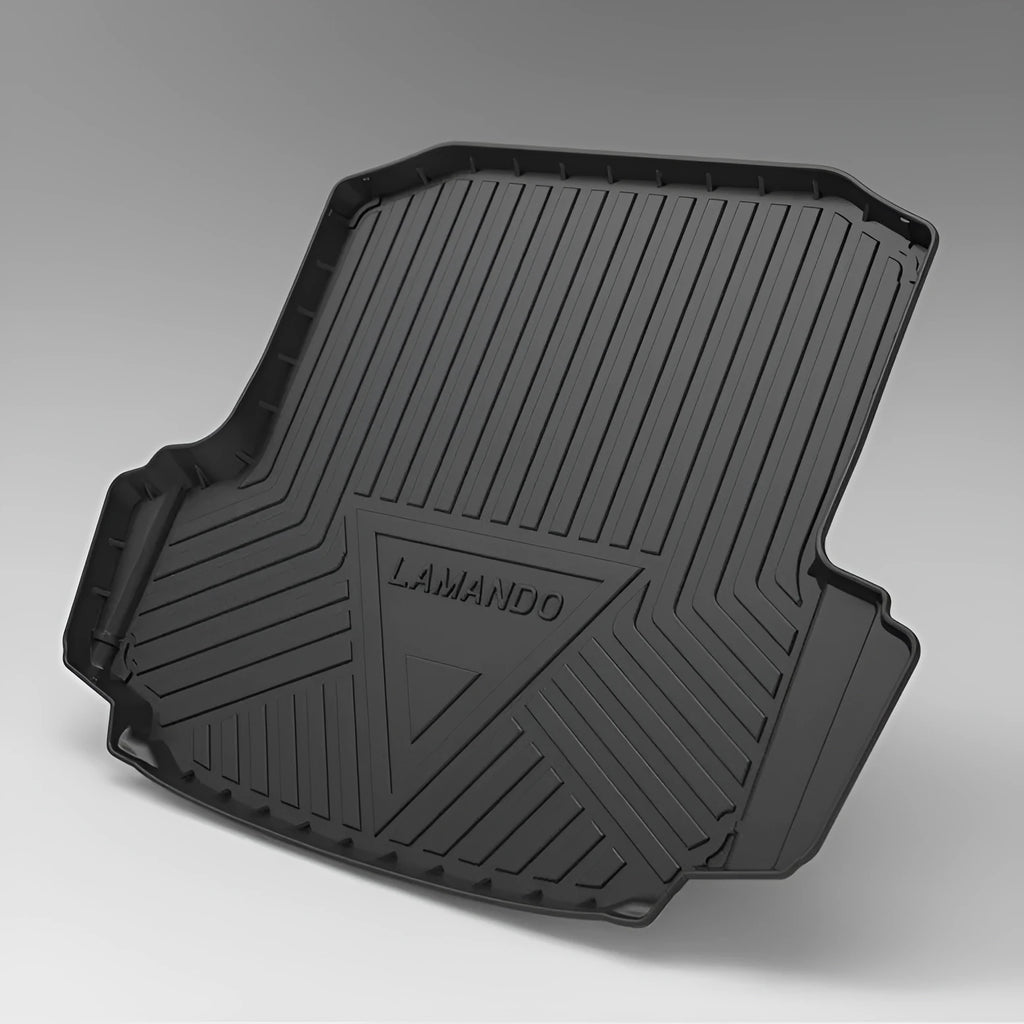 Black carbon fibre pattern TPE car boot pad for vehicle trunk protection