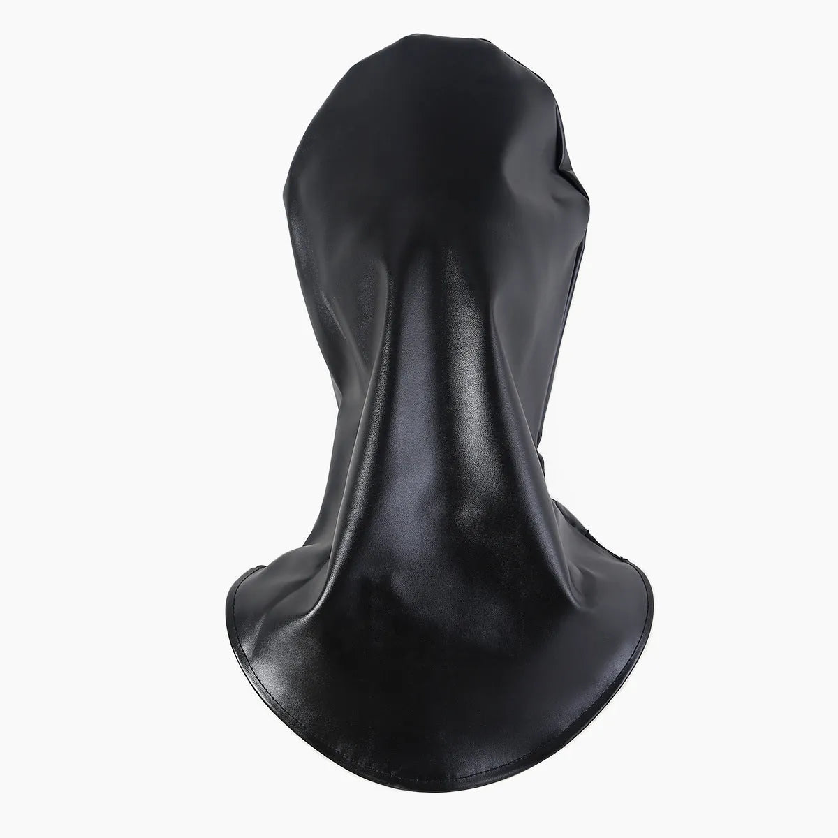Black PU leather breathable bondage mask with an adjustable strap