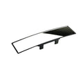 White wide-angle curved rearview mirror 300mm x 75mm with anti-glare surface and ABS frame for car surface mount