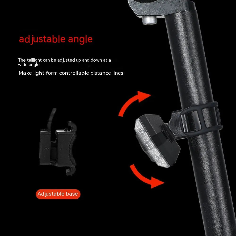 Black wireless steering remote control bicycle taillight with USB charging port