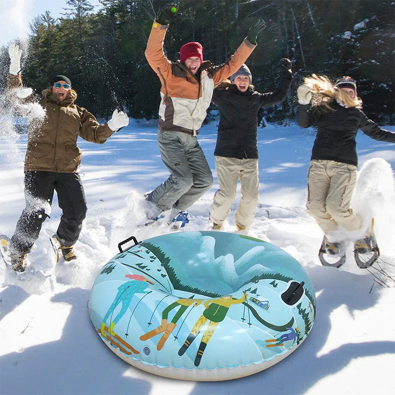 PVC winter ski ring toy in three colour options for snow play
