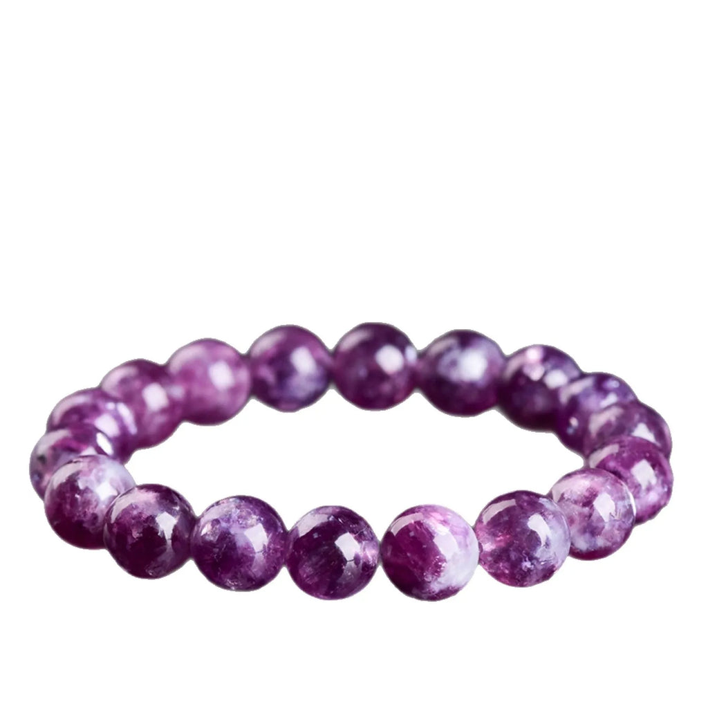 Purple crystal bead bracelet with geometric shapes in unisex Korean style design