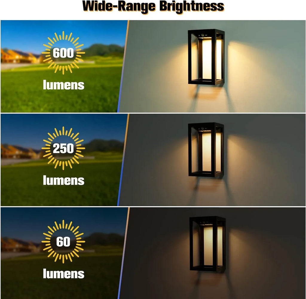 Chinese style solar-powered outdoor wall lamp with plastic housing for garden courtyard lighting