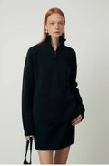 Wool bandage dress with loose lapels in black or grey for autumn winter wear