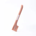 16cm long TPR pet feeding spoon with right-angle scraping edge in green colour