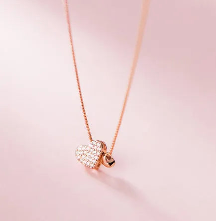 Double love necklace for women, copper geometric pendant with starry sky motif, clavicle chain, platinum finish