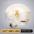 Khaki electric motorcycle half helmet with ABS shell and removable visor for summer commuting