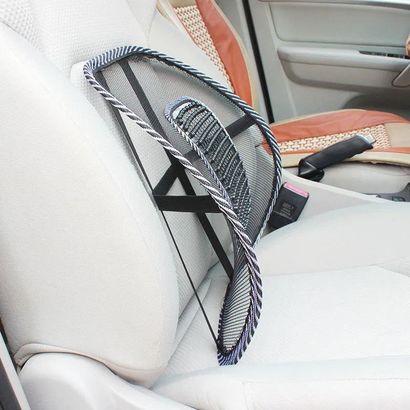 Black polypropylene car lumbar support pillow with Pi Ding waist pattern, 41x39 cm